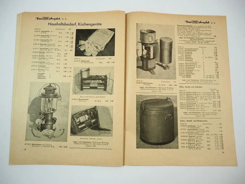 Das STEG Angebot Nr. 18 Zeitschrift Katalog Stuttgart 1950