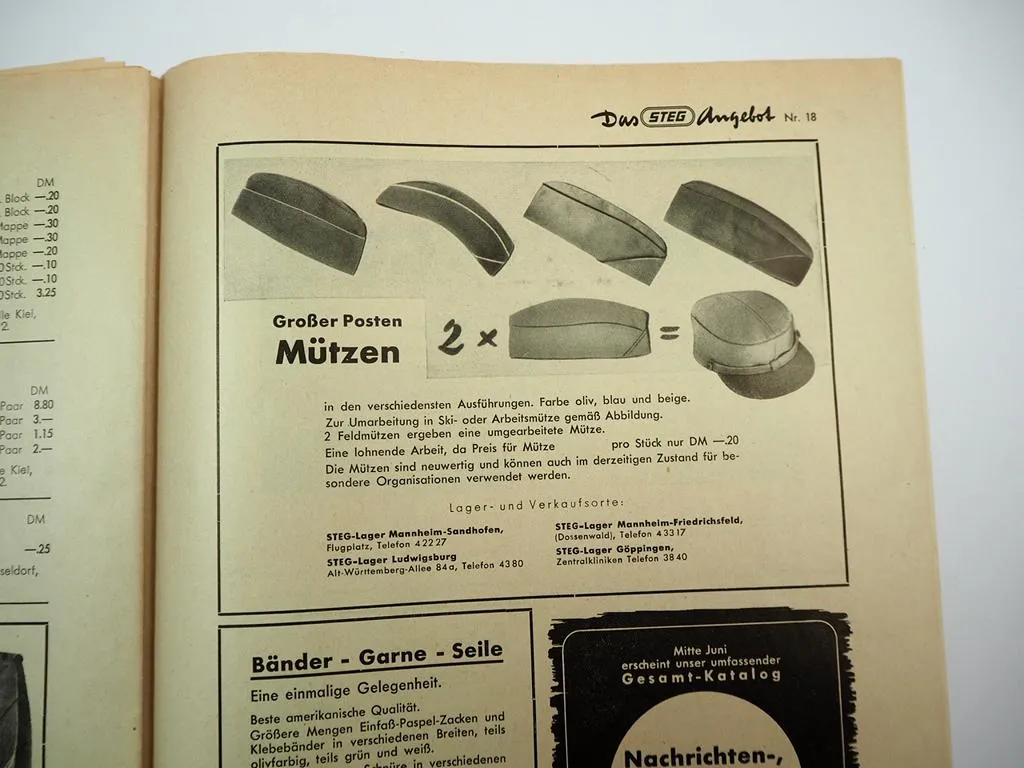 Das STEG Angebot Nr. 18 Zeitschrift Katalog Stuttgart 1950