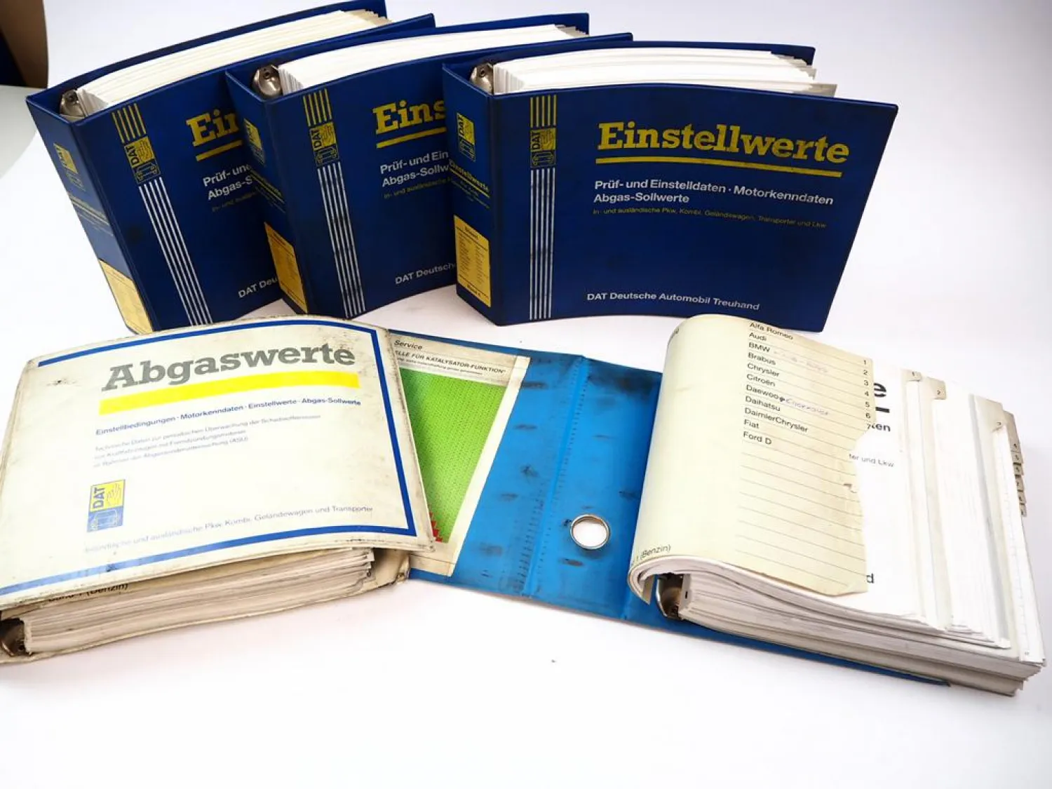 DAT Einstellwerte Motordaten Abgas-Sollwerte PKW Gländewagen Transporter 2008