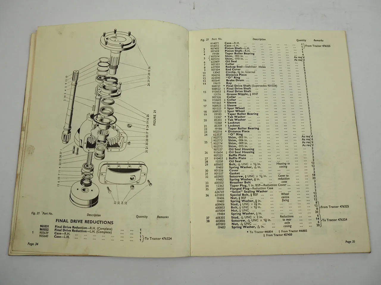 David Brown 990 A B Implematic Tractor Spare Parts List Ersatzteilliste ca. 1964