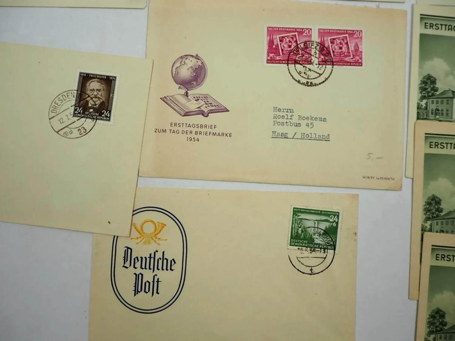 DDR 12x Briefe Ersttagsbriefe Einschreiben mit Briefmarken 1954