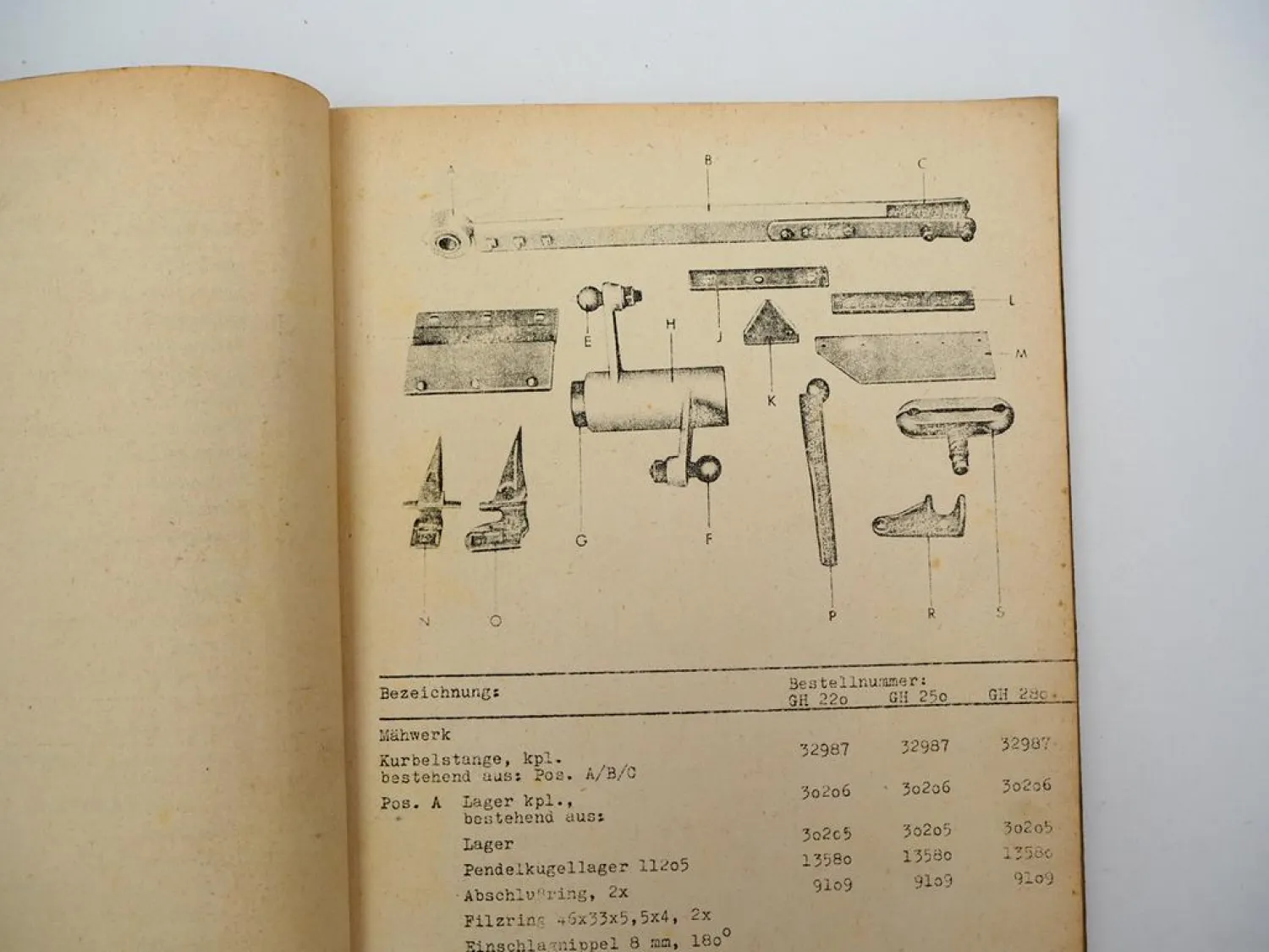 Dechentreiter GH 220 250 280 Mähdrescher Goldhamster Ersatzteilliste ca. 1959