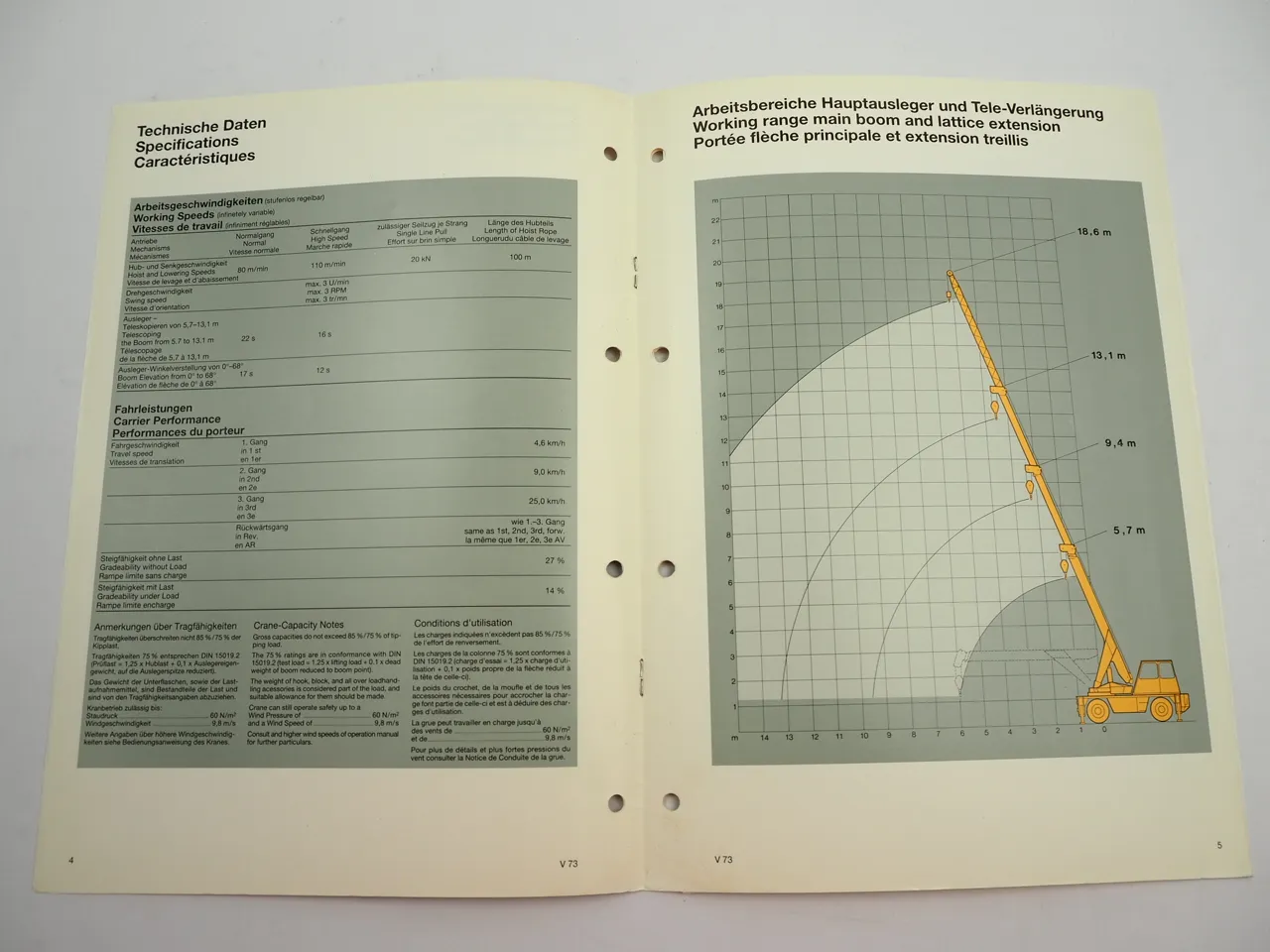 Demag Mannesmann V73 Industriehofkran Prospekt Technische Daten 1991