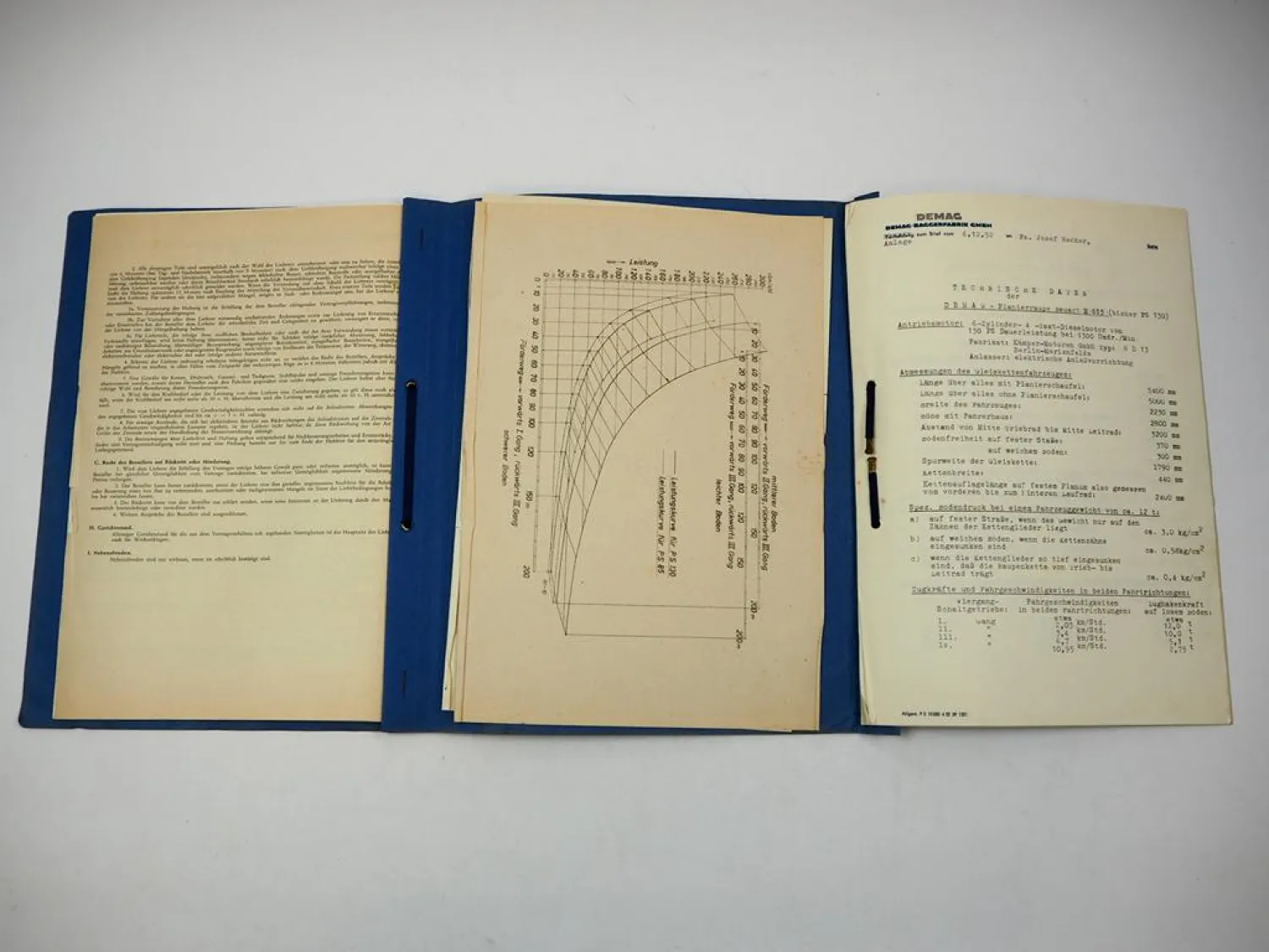 Demag R613 R609 Planierraupe Anschreiben & Kostenvoranschlag 1952
