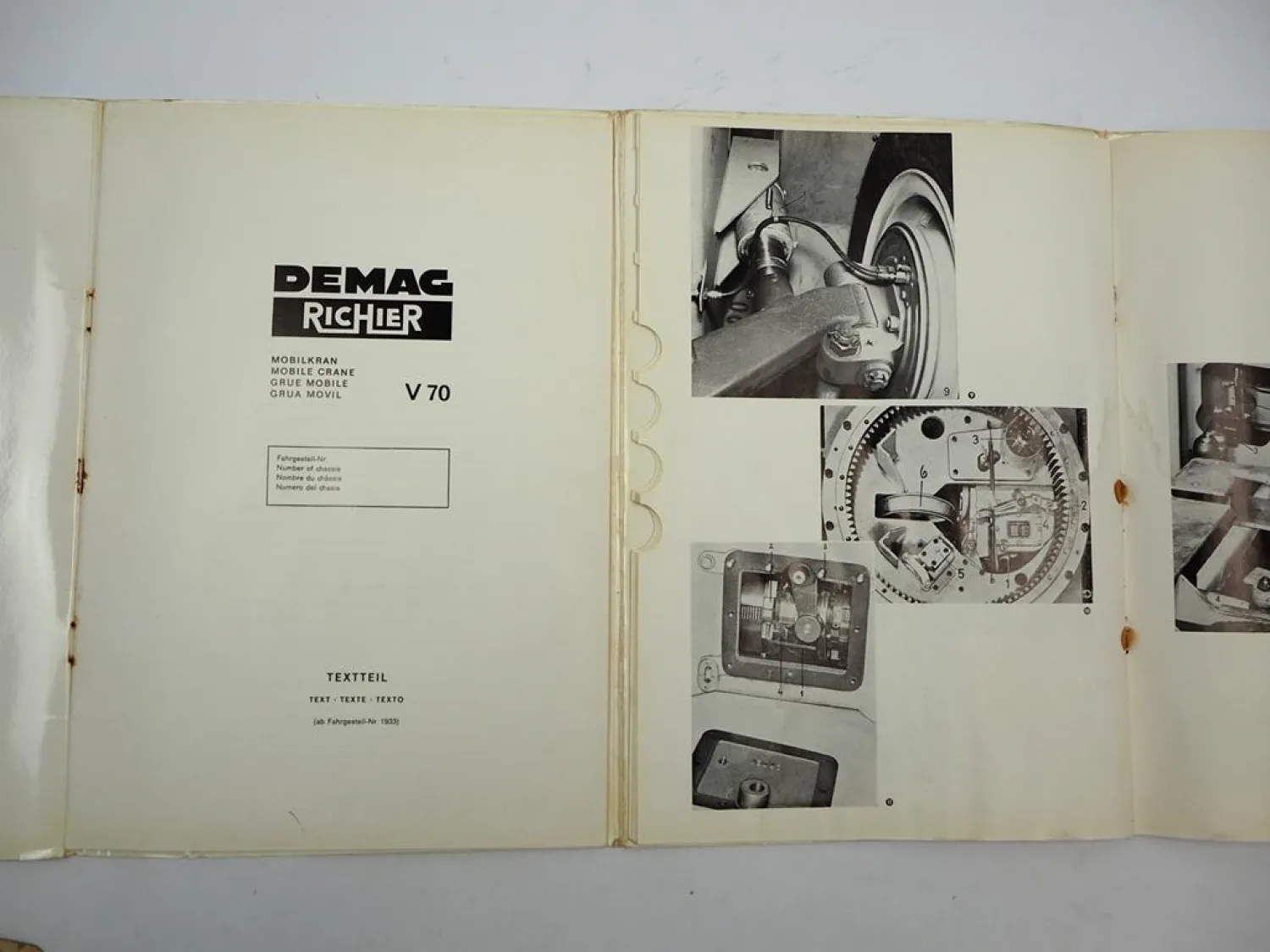 Demag V70 Mobilkran Betriebsanleitung Ersatzteilliste Schaltplan ca. 1969/70