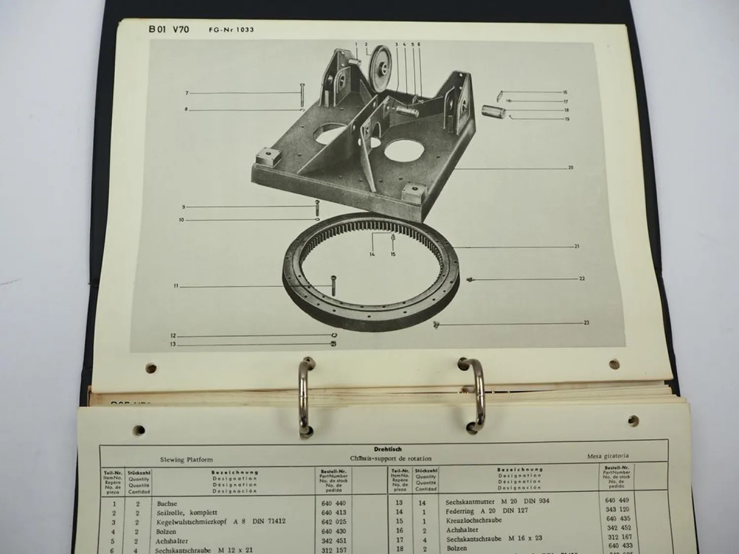 Demag V70 Mobilkran Betriebsanleitung Wartung Ersatzteilliste ab 1033 ca. 1970