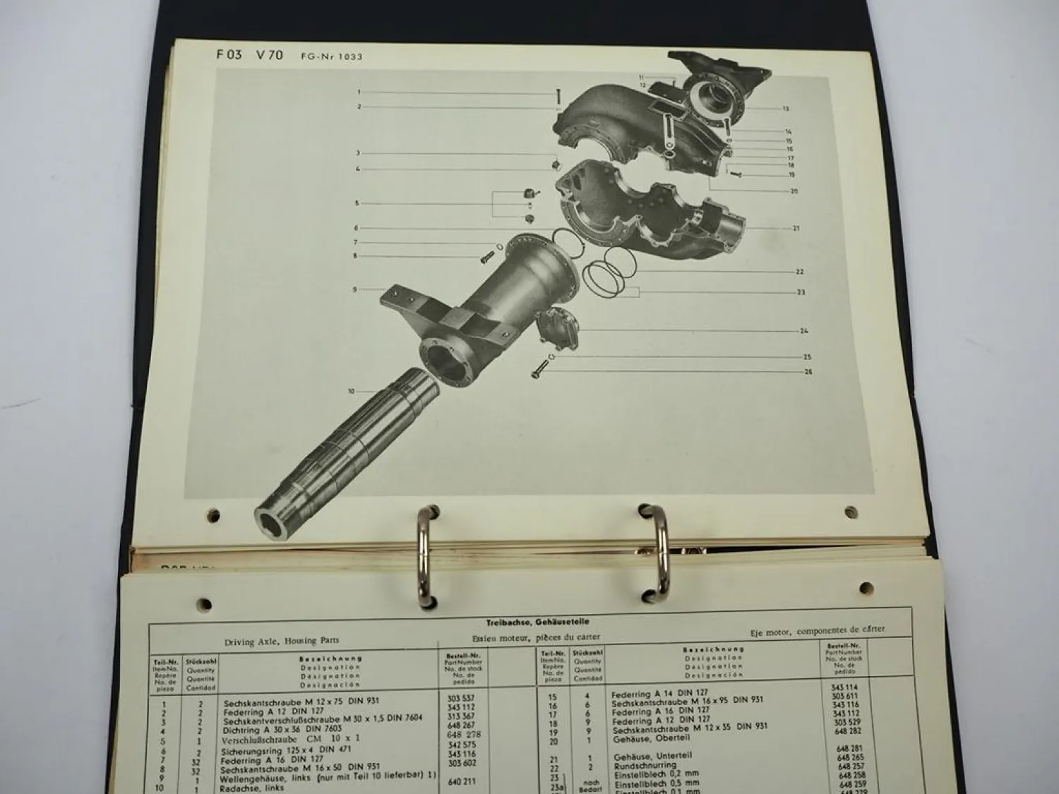 Demag V70 Mobilkran Betriebsanleitung Wartung Ersatzteilliste ab 1033 ca. 1970