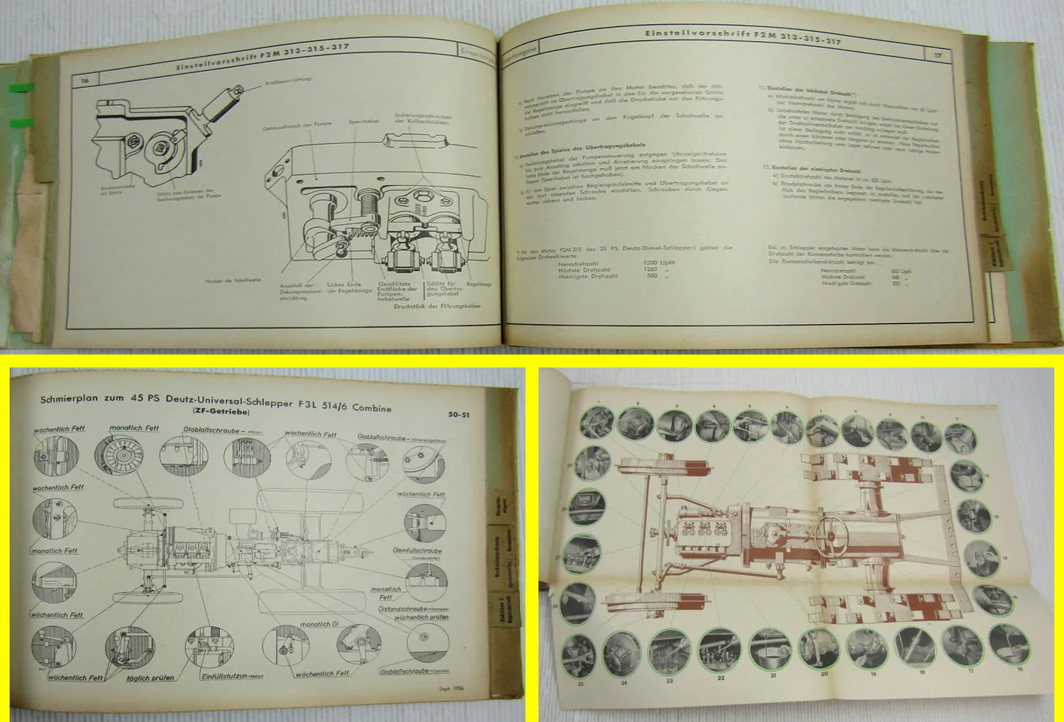 Deutz 11 PS - 60 PS Schlepper Handbuch Richtlinien für die Werkstatt 1956