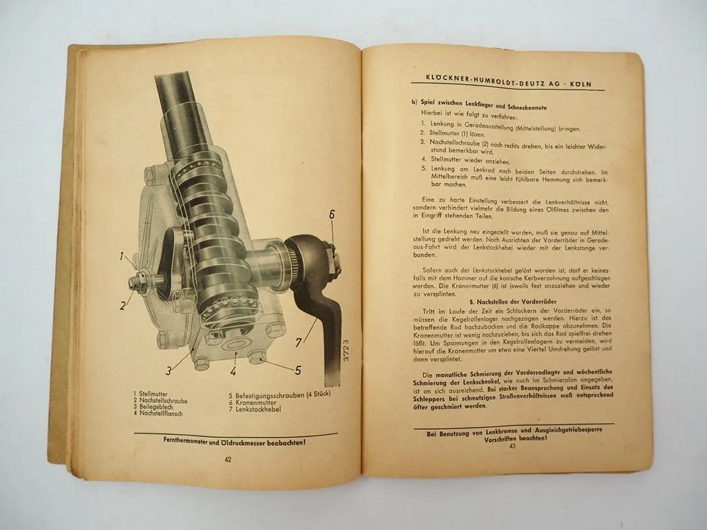 Deutz 18 24 PS Schlepper F2L 612 /6 /5 mit F2L 712 Motor Betriebsanleitung 1958