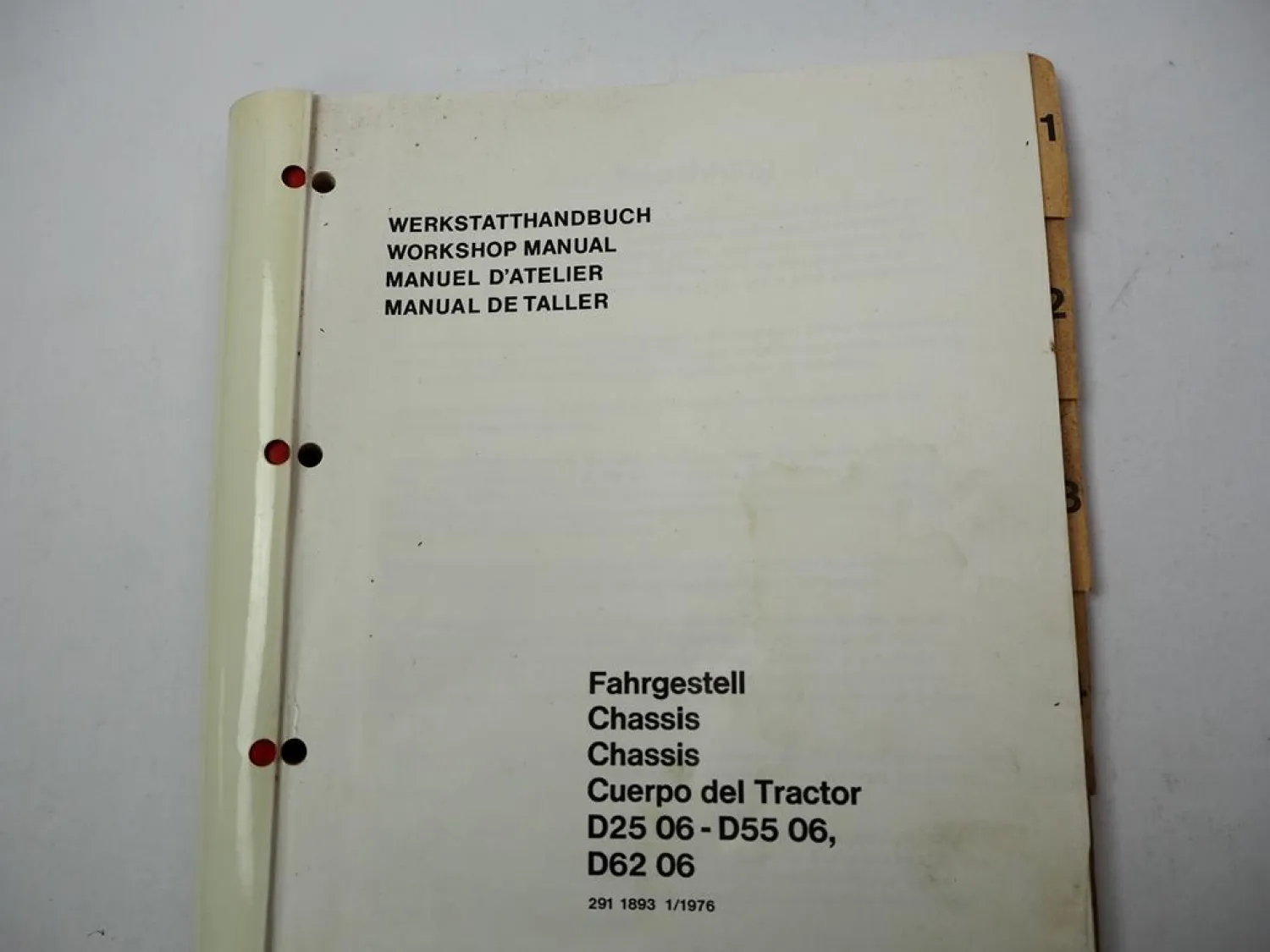 Deutz 2506 3006 4006 4506 5006 5506 6206 Fahrgestell Werkstatthandbuch 1976