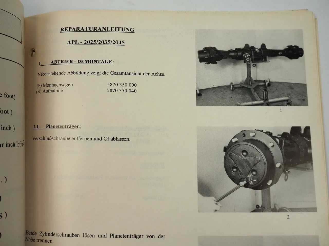 Deutz Agrotron 4.70 - 4.95 6.00 - 6.45 Werkstatthandbuch Vorderachse 1995