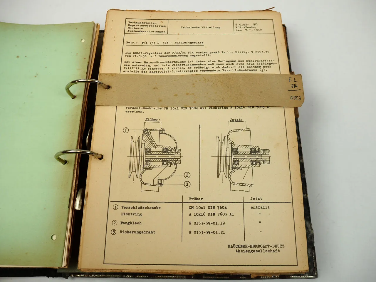 Deutz BAM AM 517 617 FL AL 310 613 514 614 617 712 714 Technische Mitteilungen
