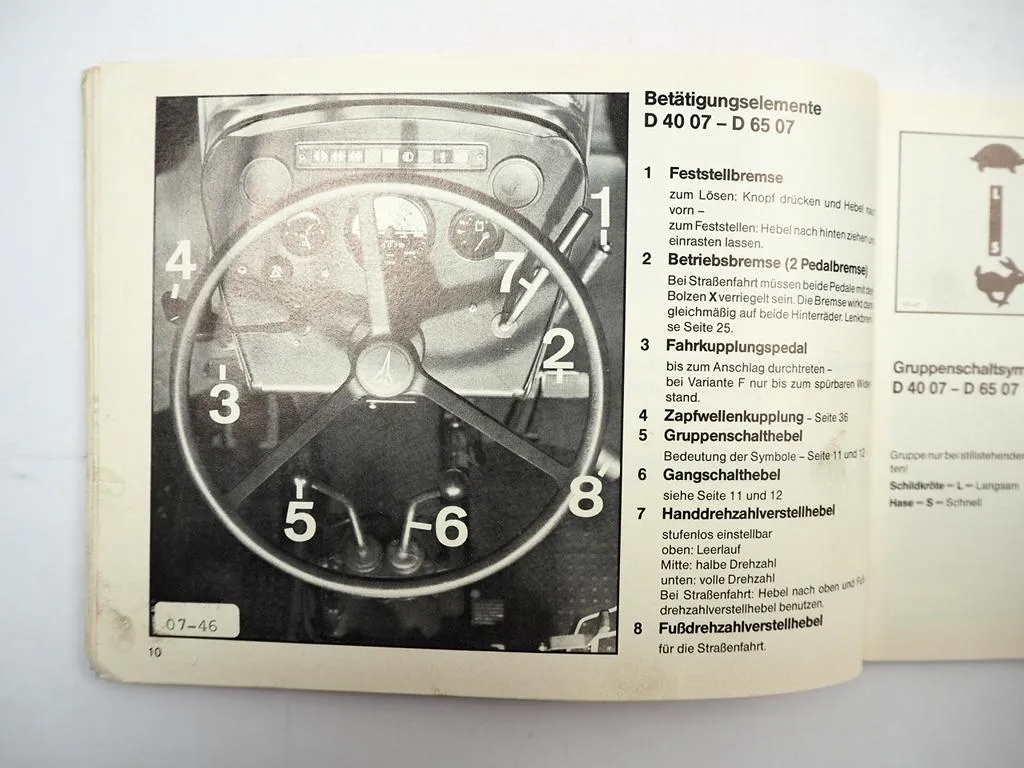 Deutz D 4007 bis 7807 Traktor Betriebsanleitung Bedienungsanleitung 1982