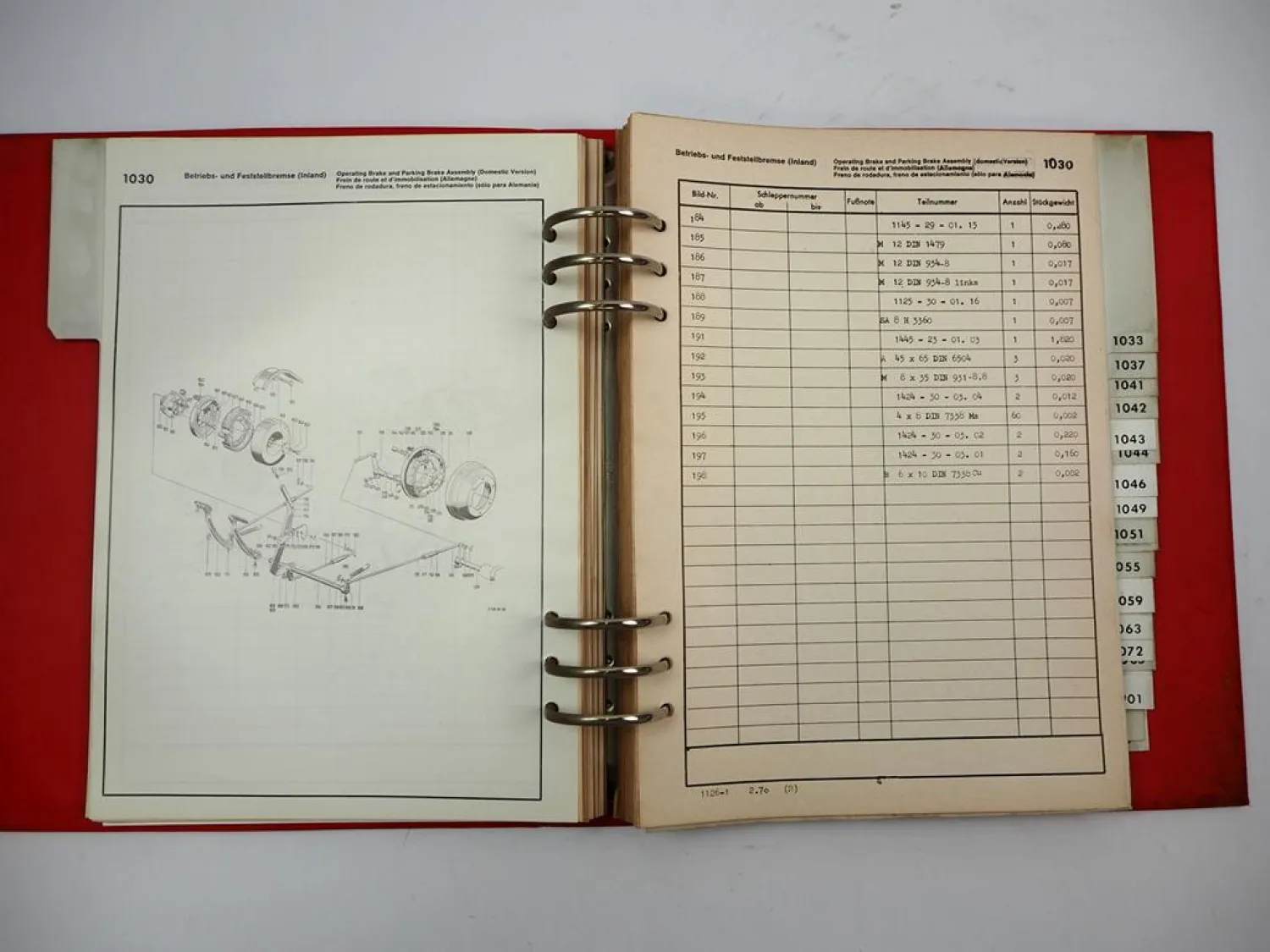 Deutz D2505 D3005/P Schlepper Ersatzteilliste Teilenummernliste 1970 TN1126-1