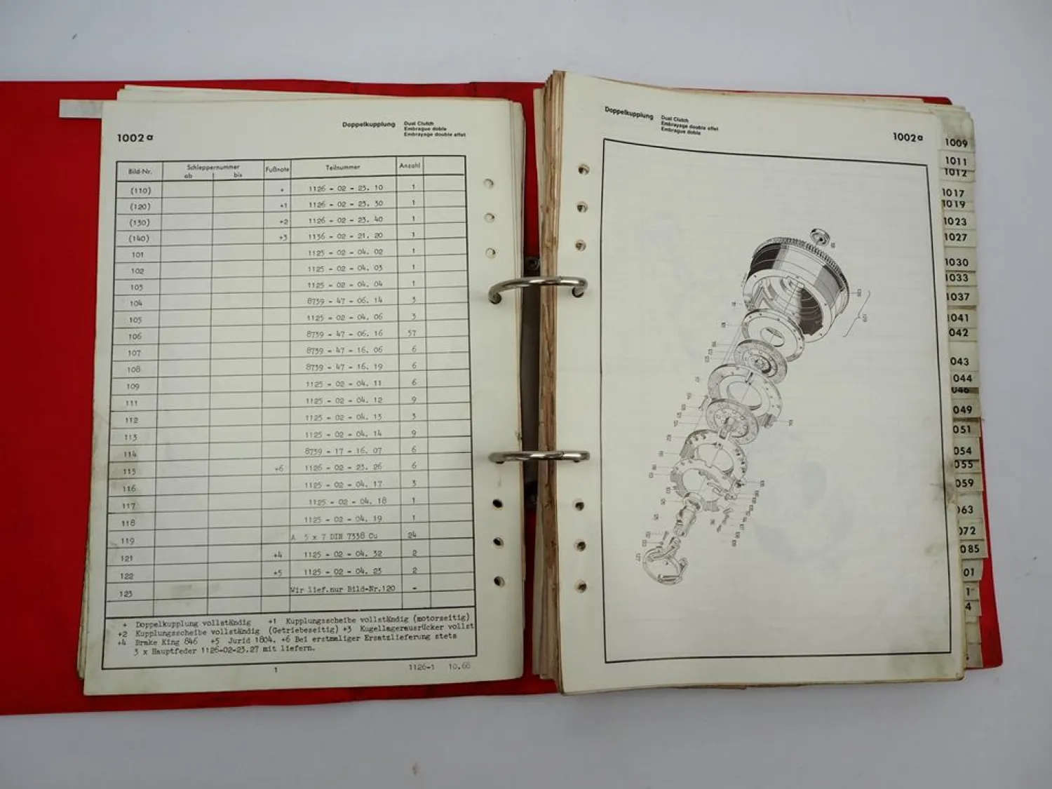 Deutz D2505 D3005 Schlepper Ersatzteilliste Teilenummernliste 1968 bis 1970