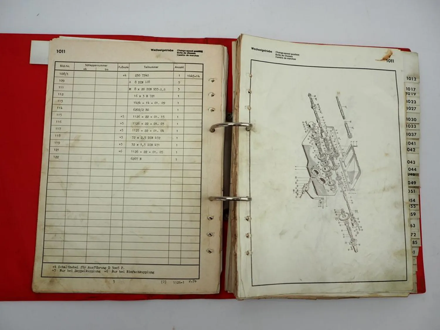 Deutz D2505 D3005 Schlepper Ersatzteilliste Teilenummernliste 1968 bis 1970