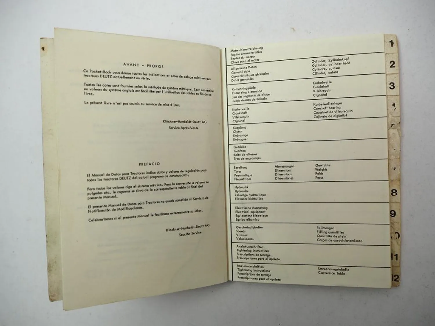 Deutz D2506 bis 13006 Intrac 2002 2003 Traktoren Technische Daten Handbuch 1975