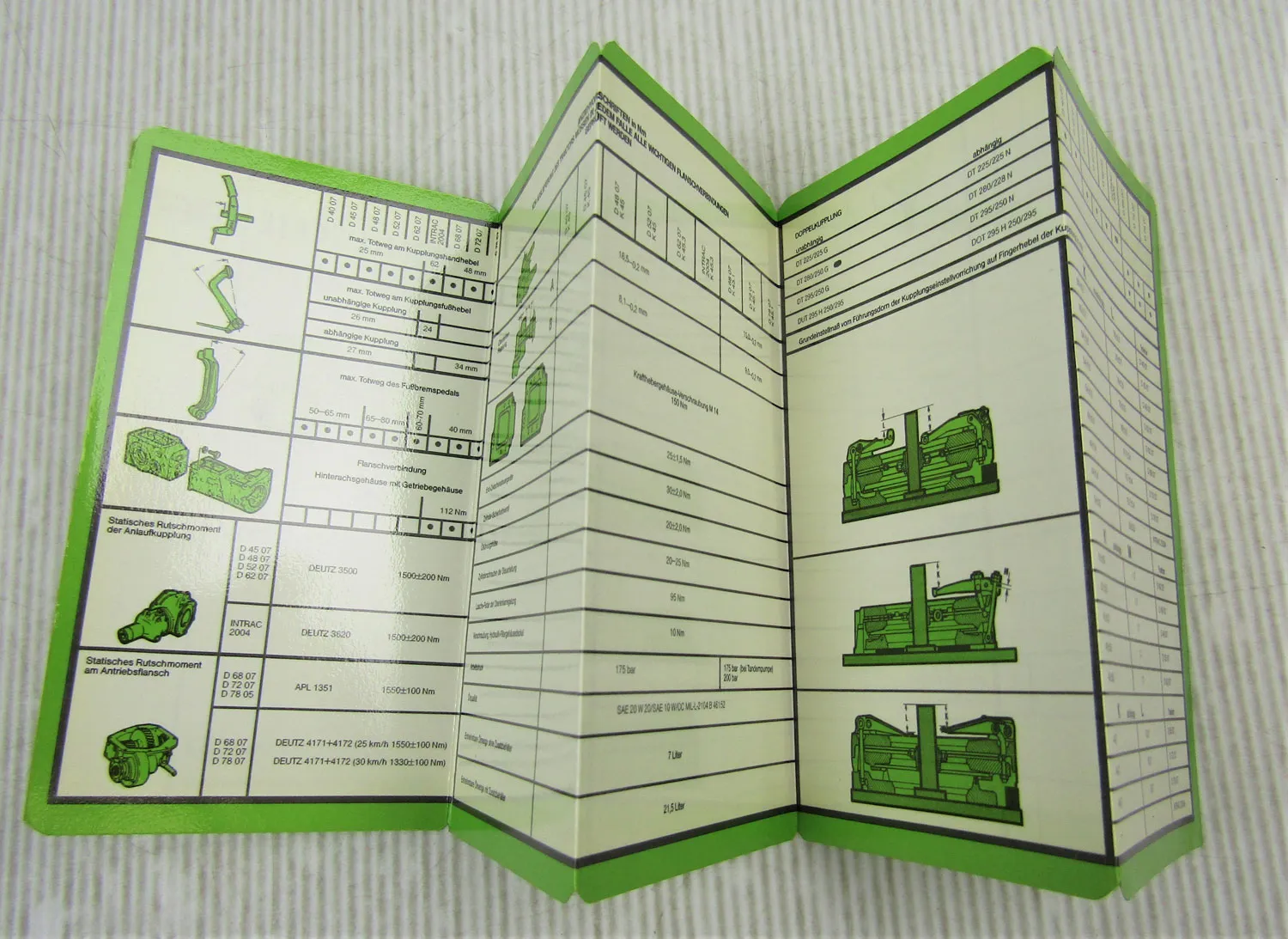 Deutz D4007 - D6207 Intrac 2004 D6807 - D7807 Einstellwerte Technische Daten 81