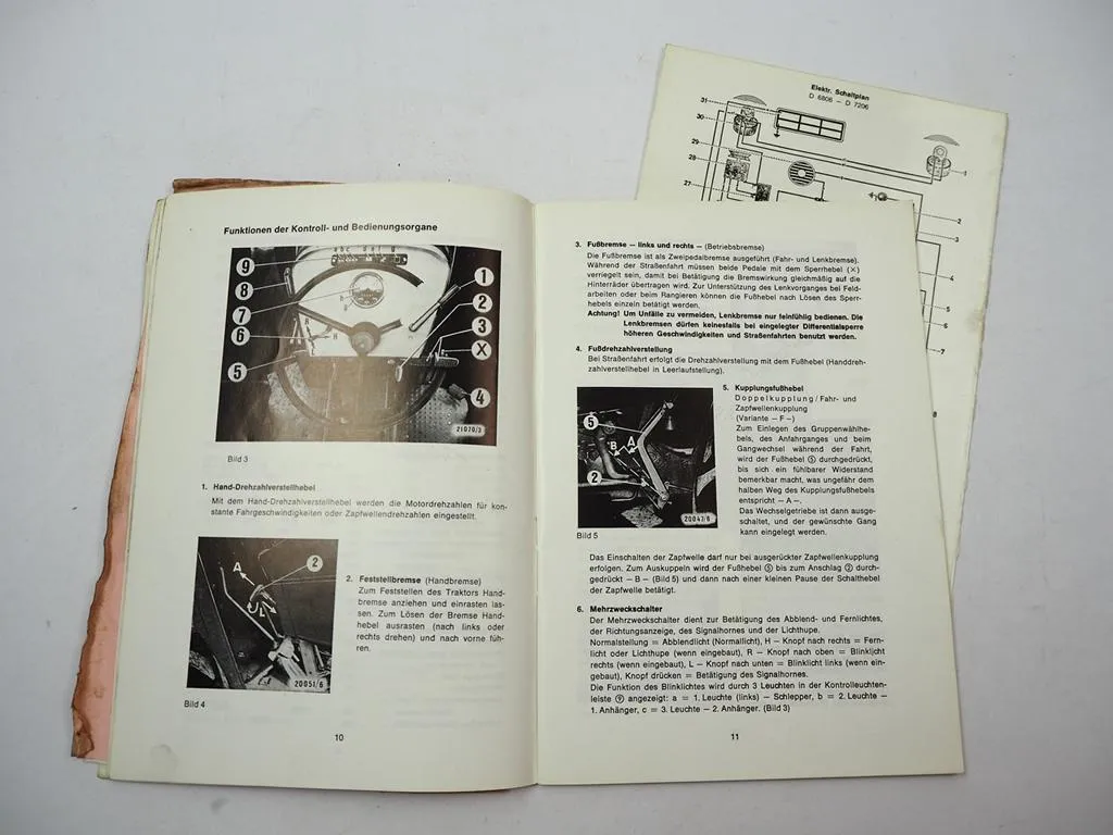 Deutz D6806 D7206 Traktor Betriebsanleitung Bedienungsanleitung 1976