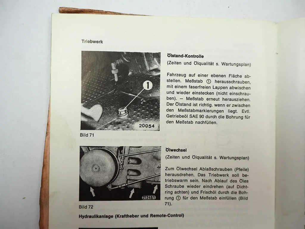 Deutz D6806 D7206 Traktor Betriebsanleitung Bedienungsanleitung 1976