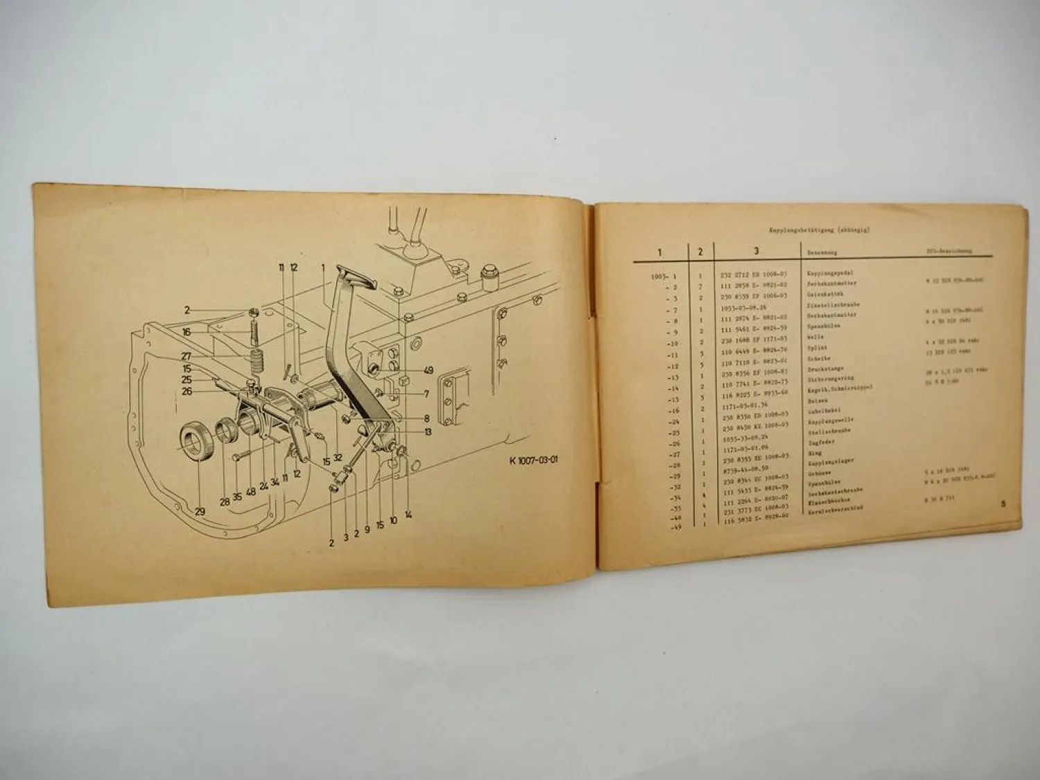 Deutz D8006 D10006 Schlepper Ergänzung zur Ersatzteilliste 1970