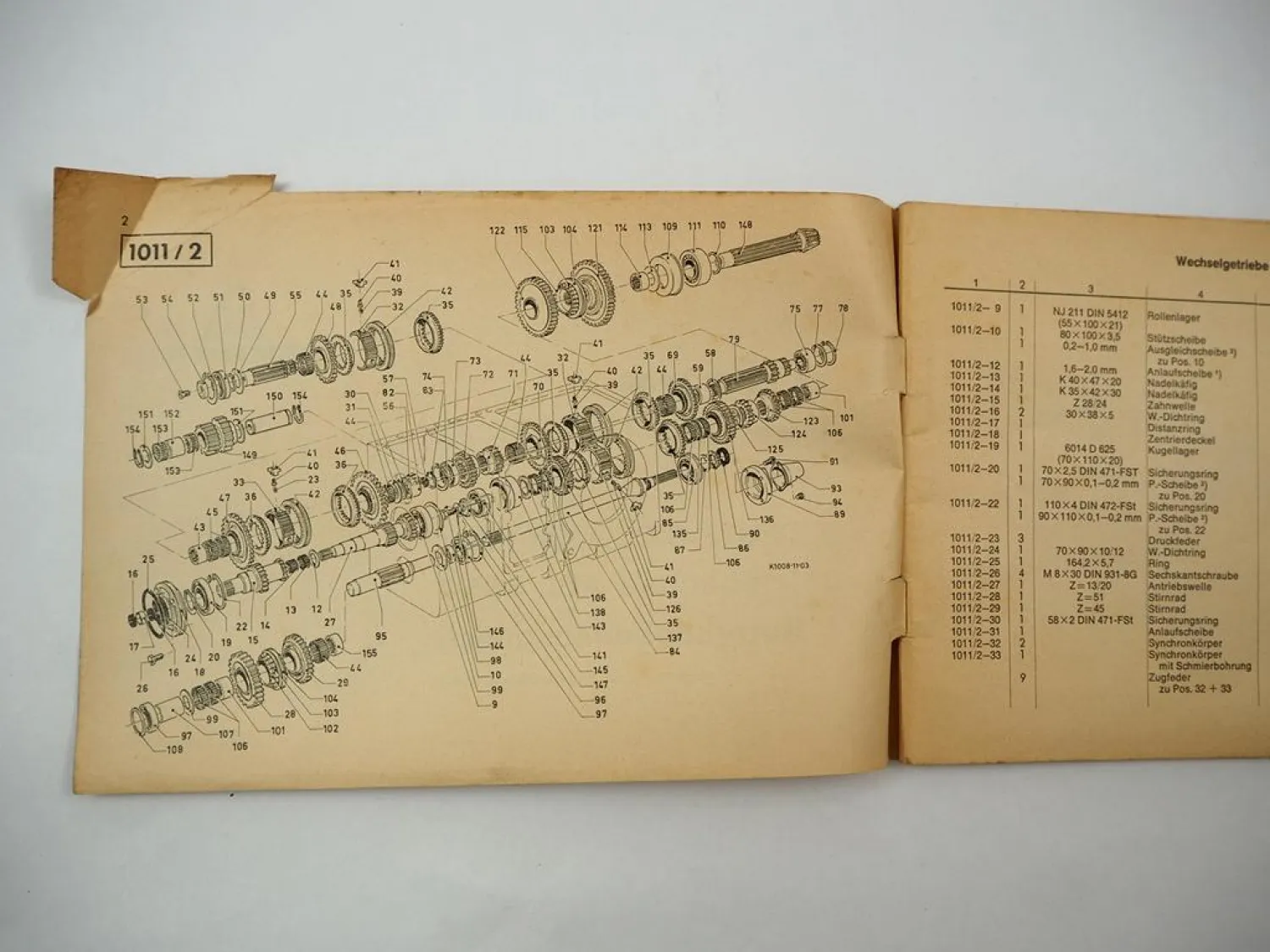Deutz D9006 Schlepper Getriebe T335II Achse APL Ersatzteilliste Ergänzung 1969