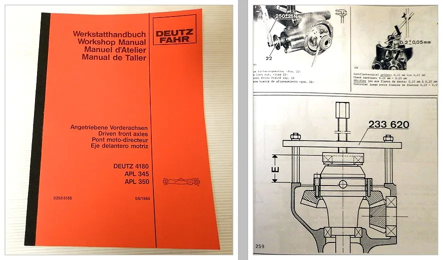 Deutz DX 80-92, 4.10-4.70, 6.10-6.50 Werkstatthandbuch angetriebene Vorderachsen