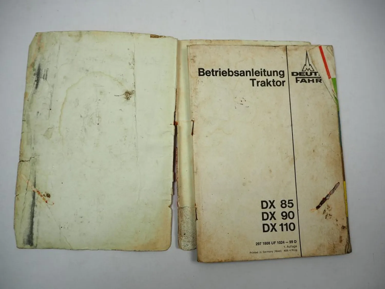 Deutz DX 85 90 110 Traktor Betriebsanleitung Bedienungsanleitung 1978