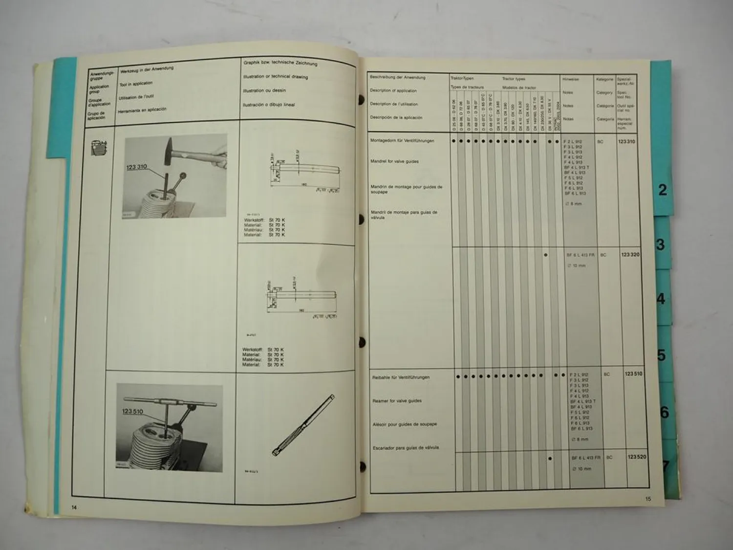 Deutz DX Intrac 06 07 Schlepper Spezialwerkzeug Katalog Special Tools 1986