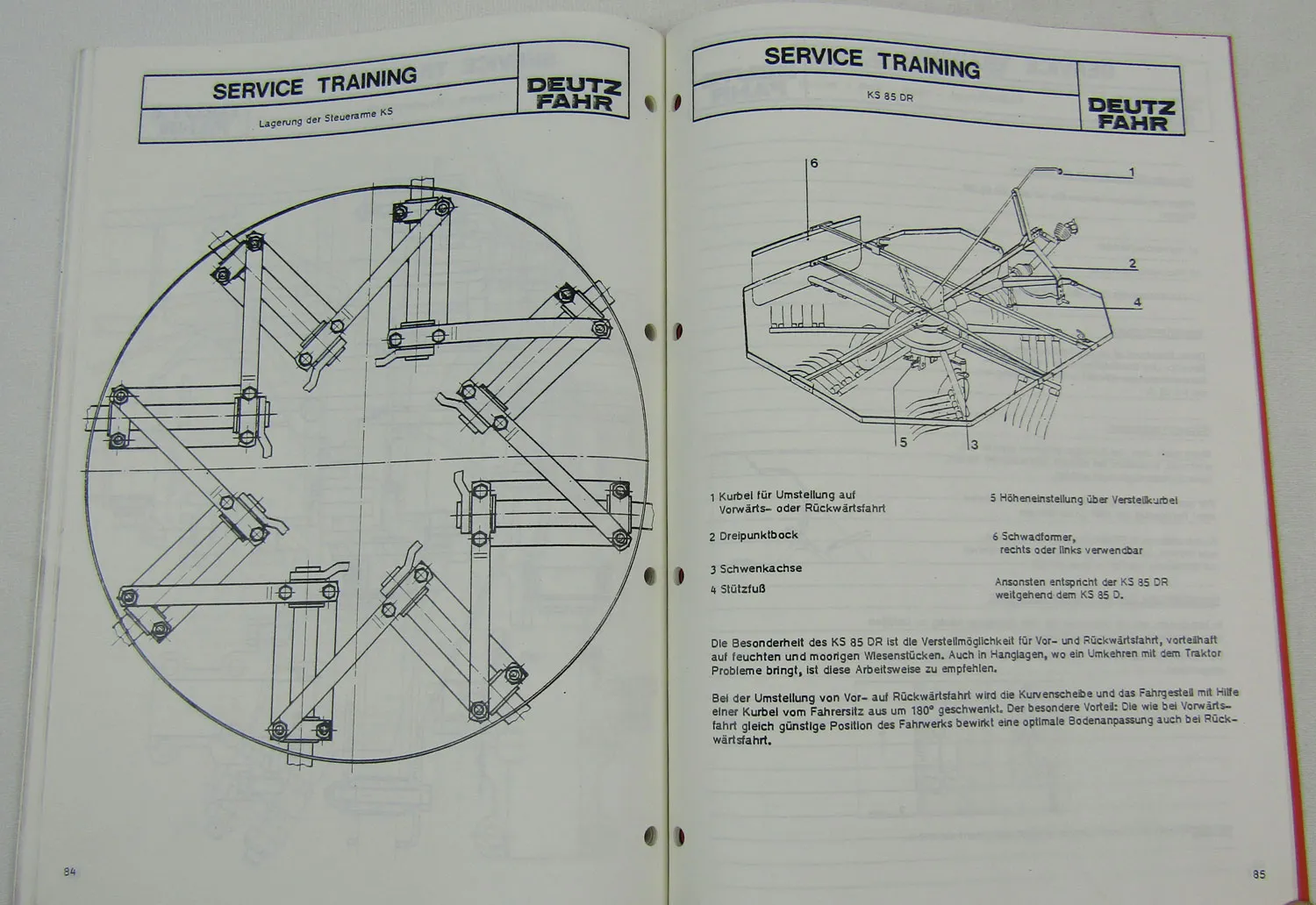 Deutz Ernetemaschinen Kundendienstschule Service Training Werkstatthandbuch 1983