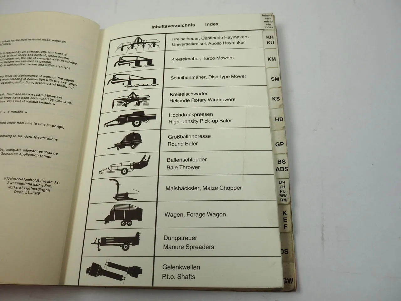 Deutz Erntemaschinen Arbeitswerte 1982 Reparaturarbeiten Pressen Mäher Heuer