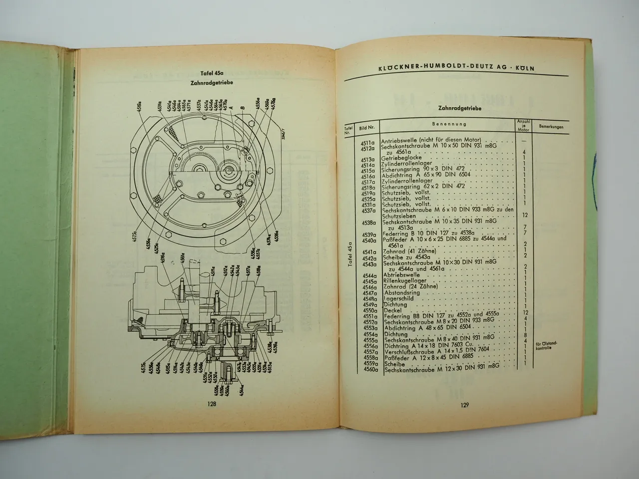 Deutz F2L 712 Dieselmotor Bedienungsanleitung Ersatzteilliste 1958