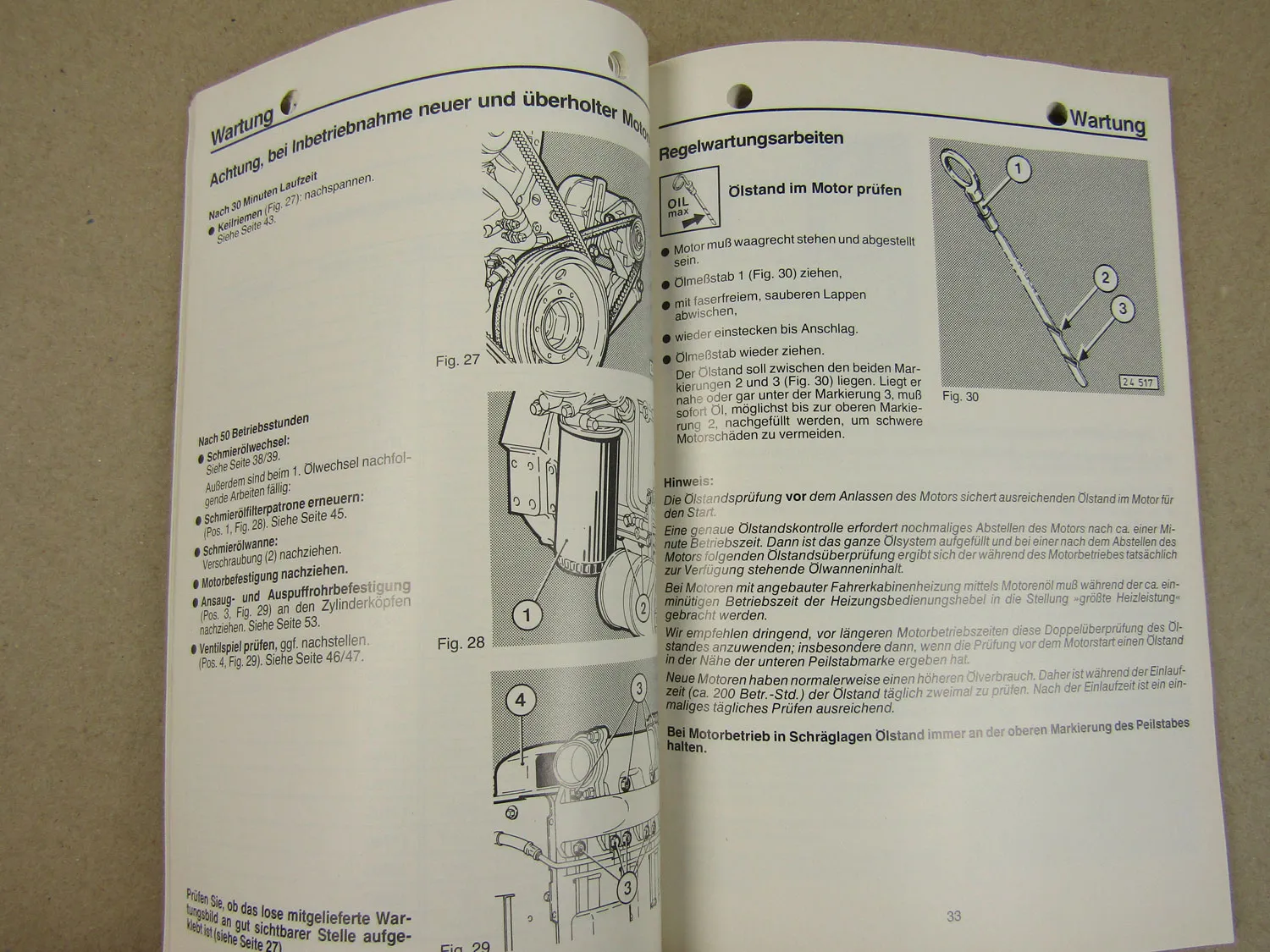 Deutz F3L F4L F6L 912 W Bedienungsanleitung 1985 Betriebsanleitung Wartung