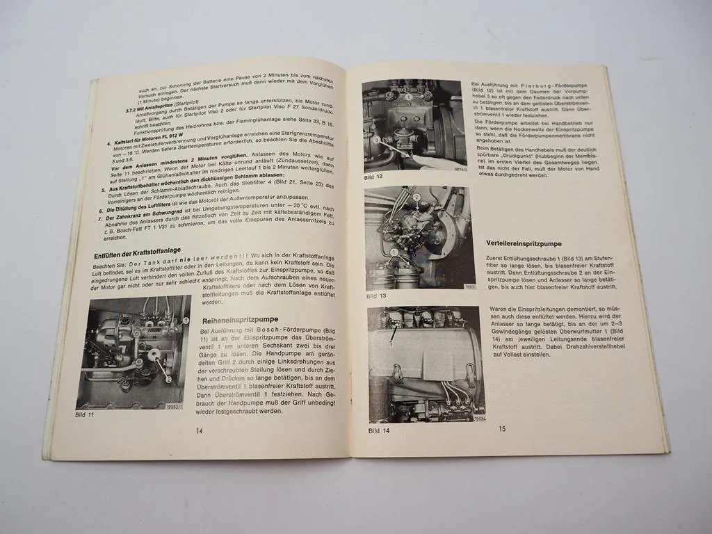 Deutz F3L F4L F6L 912/W Motor Bedienungsanleitung Betriebsanleitung 1977