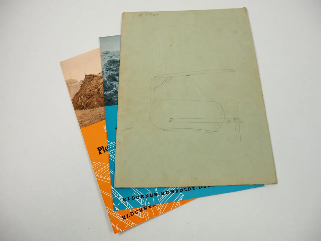 Deutz F4L 514 Raupenschlepper 60 PS 2x Prospekt in Mappe 1953