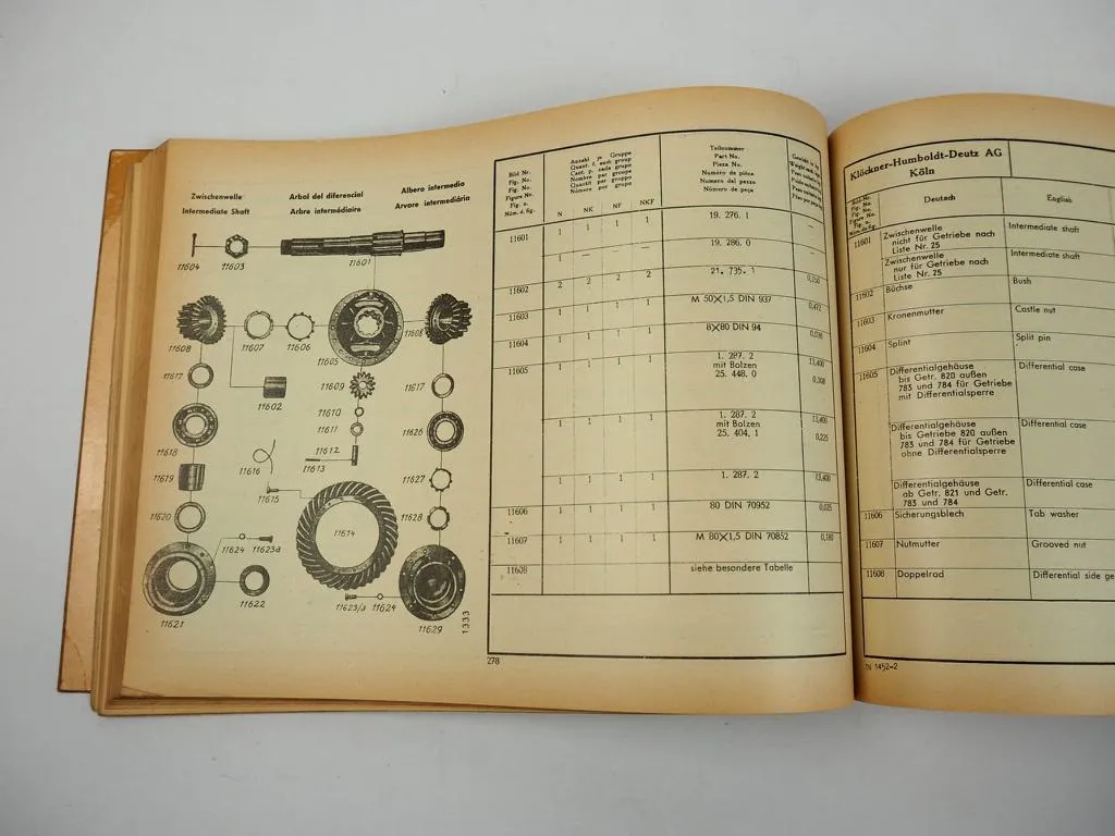 Deutz F4L 514 Universalschlepper Ersatzteilliste Parts List 1962