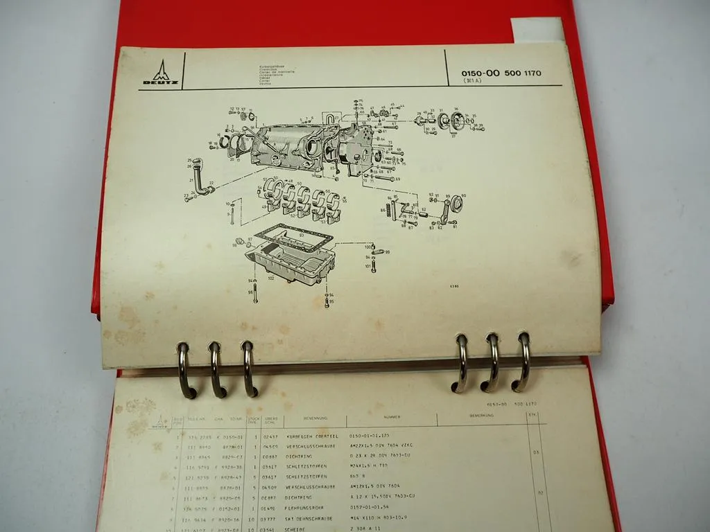 Deutz F4L 712 Motor Teilenummernliste Ersatzteilliste 1972 TN0150-34