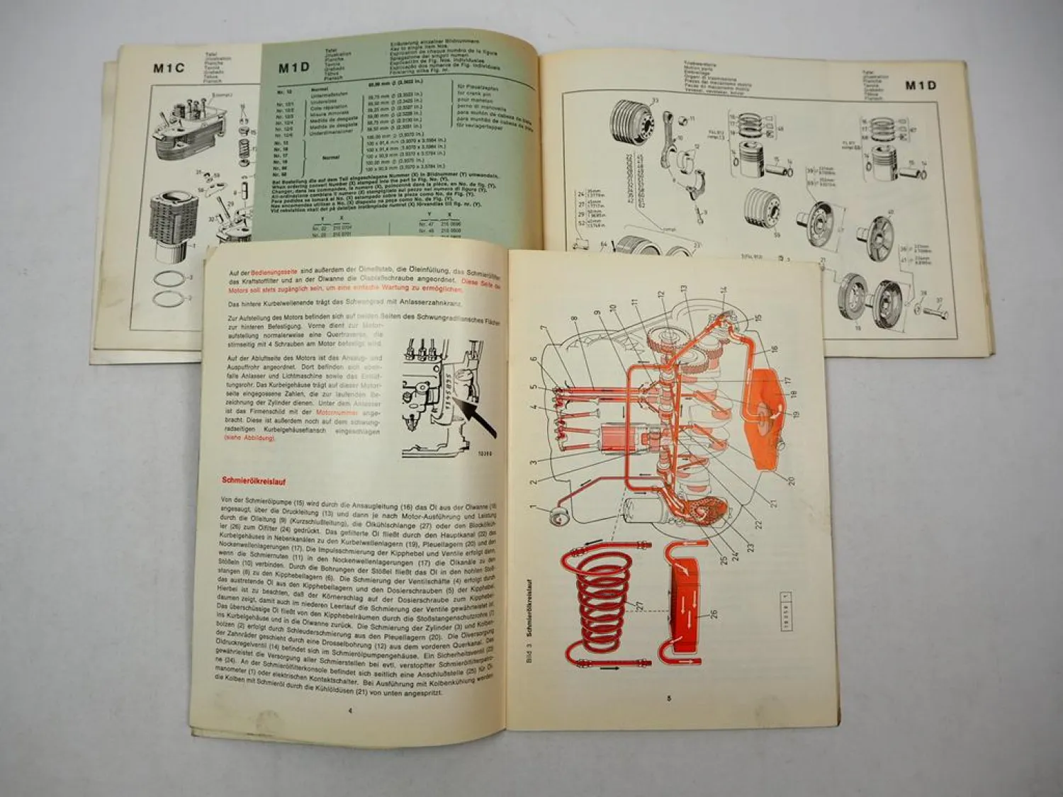 Deutz F4L 912 Dieselmotor Bedienungsanleitung Eratzteilliste 1969
