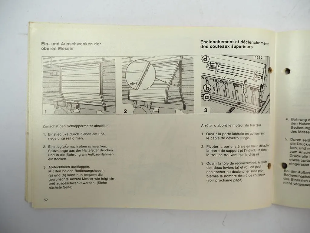 Deutz Fahr F327 F390 Flachsilo Erntewagen Betriebsanleitung 1979