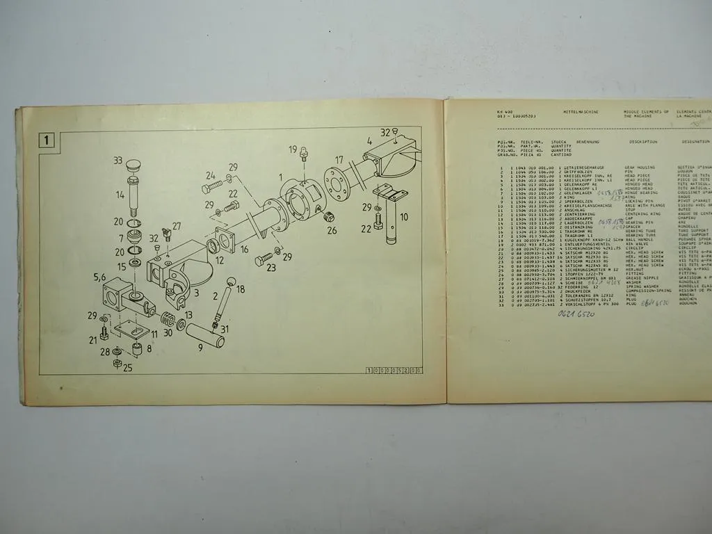 Deutz Fahr KH 400 DN Kreiselheuer Ersatzteilliste Spare Parts List 1980