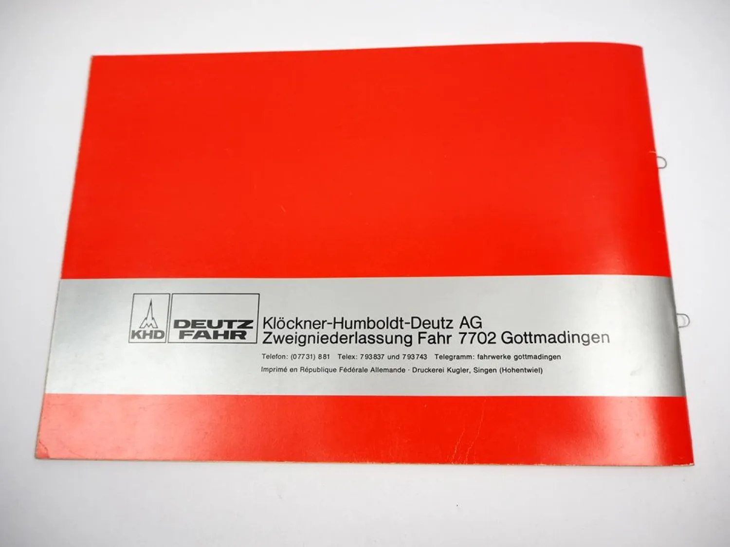 Deutz Fahr KH500 KH500DN Kreiselheuer Ersatzteilliste Spare Parts 1980