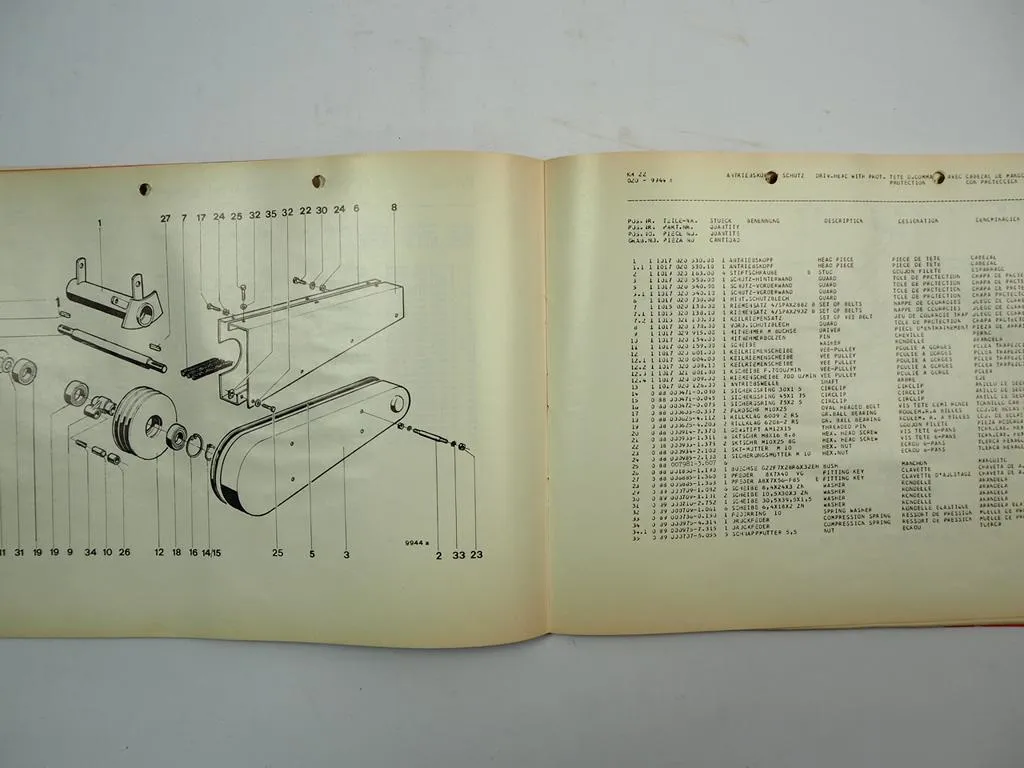 Deutz Fahr KM20 KM22 Kreiselmäher Ersatzteilliste Spare Parts List 1980