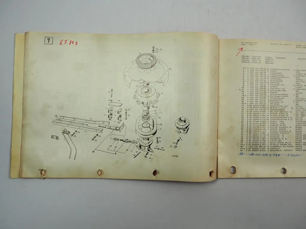 Deutz Fahr KS 60 80 D D-I DN Kreiselschwader Ersatzteilliste Parts List 1979