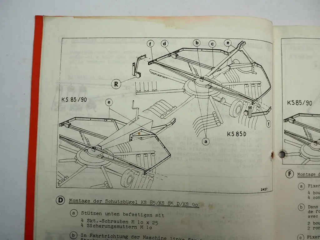 Deutz Fahr KS 85 90 D DN Kreiselschwader Betriebsanleitung Bedienung 1979
