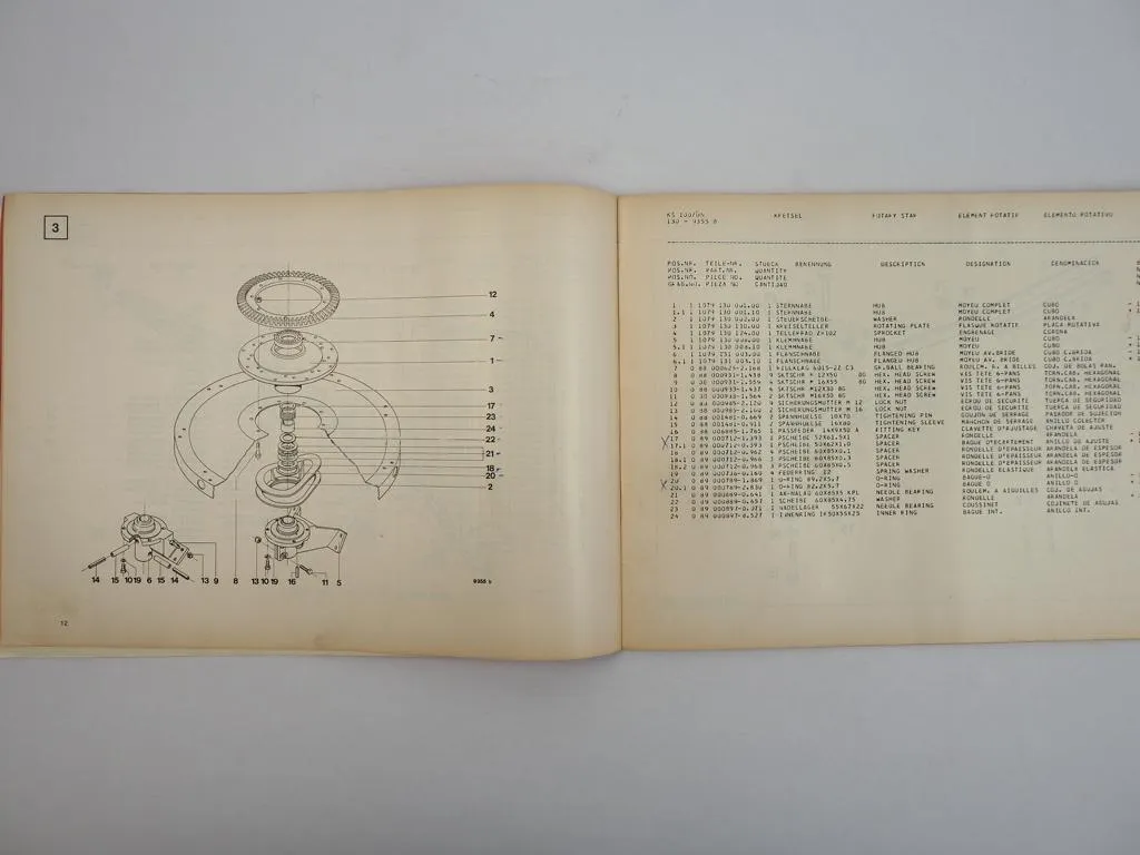 Deutz Fahr KS100 KS100DN Kreiselschwader Ersatzteilliste Spare Parts List 1981