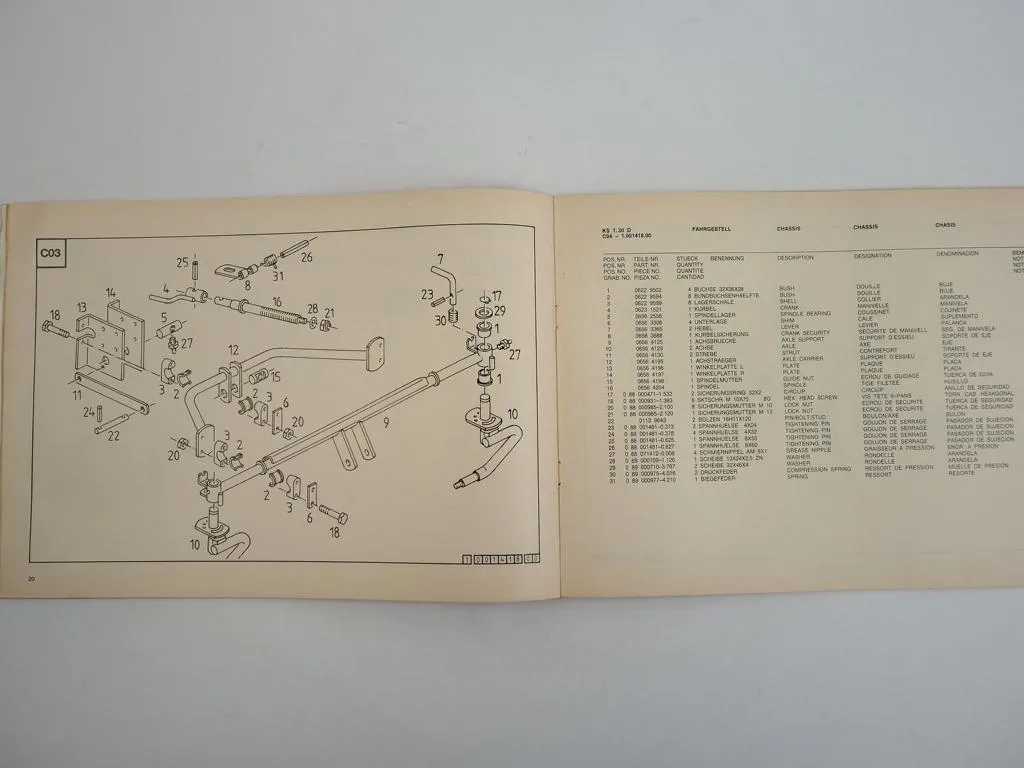 Deutz Fahr KS1.30 D DN Kreiselschwader Ersatzteilliste Spare Parts List 1985
