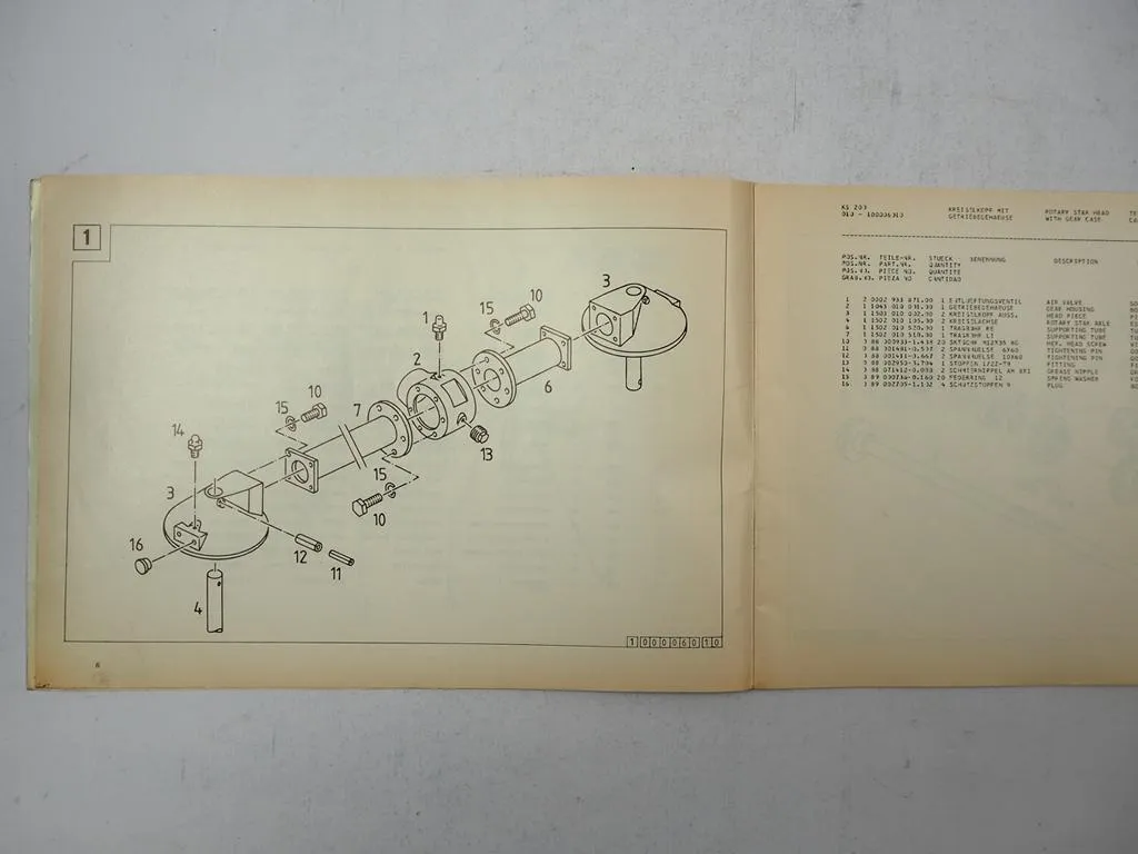 Deutz Fahr KS200 Kreiselschwader Ersatzteilliste Spare Parts List 1980