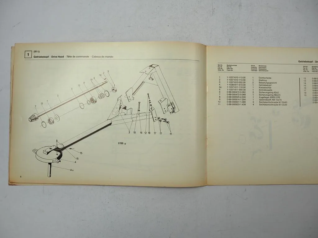Deutz Fahr KS80F Kreiselschwader Ersatzteilliste Spare Parts List 1978