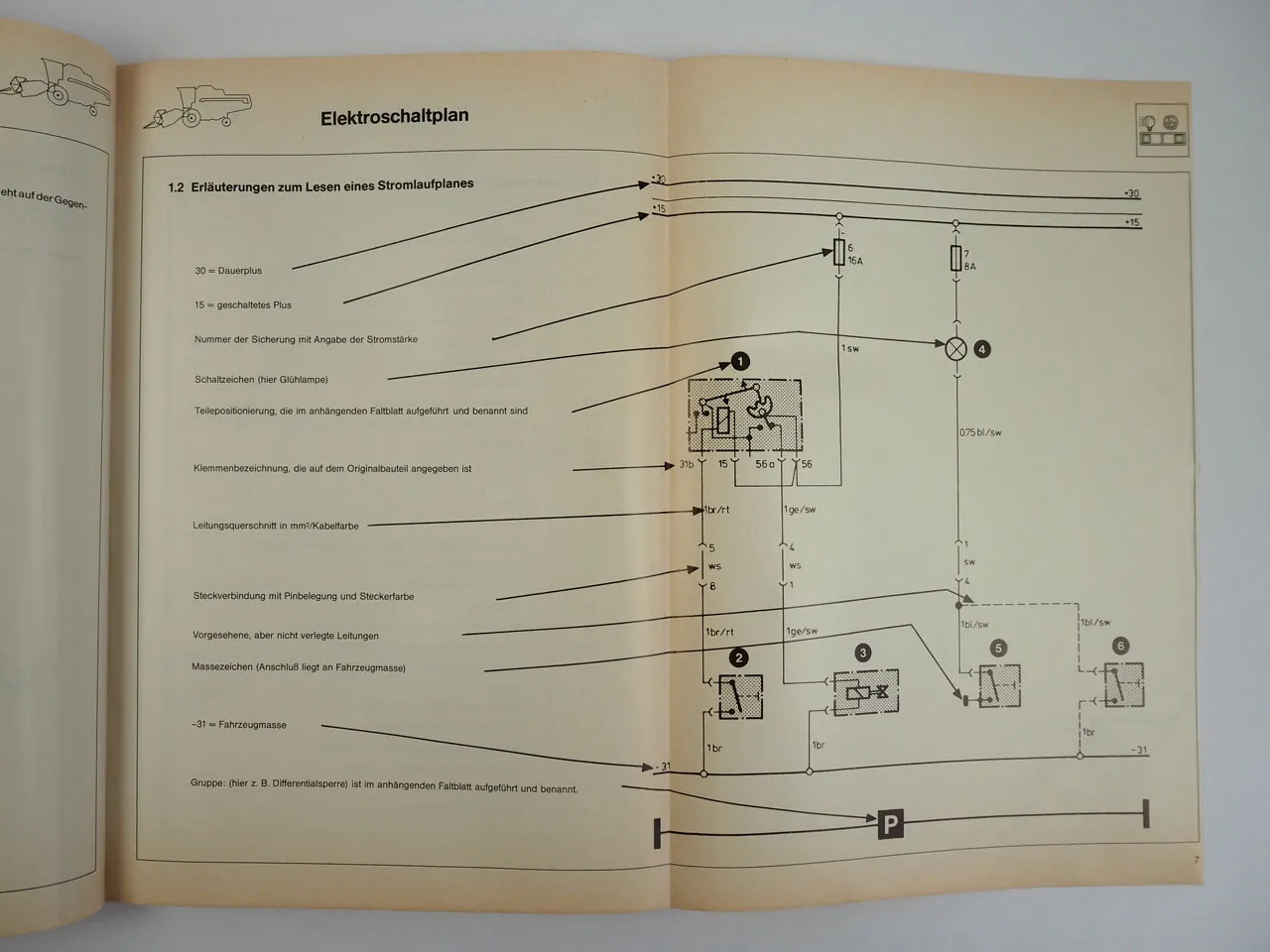 Deutz Fahr M 35.70 35.80 35.80H 36.10H 36.30H Mähdrescher Elektroschaltplan 1986