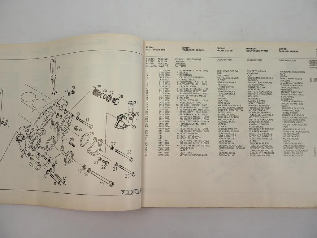 Deutz Fahr M1202 Mähdrescher Ersatzteilliste Spara Parts List 1995